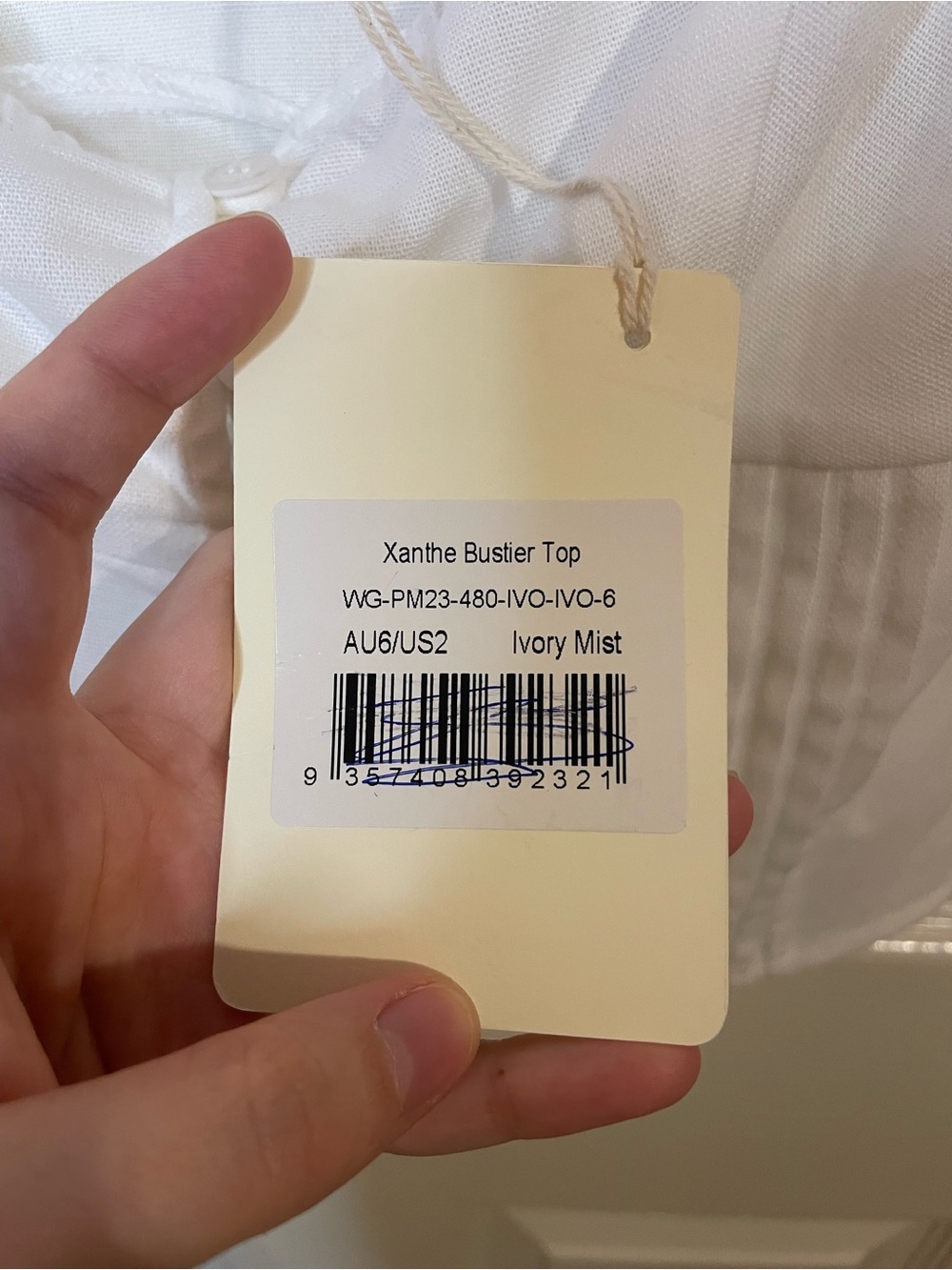 Peppermayo Xanthe Bustier Top in Ivory Mist Size 2 NWT - Picture 10 of 12